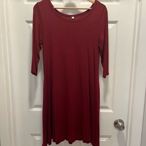 Maroon Dress with pockets